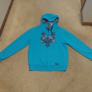 Zoo York Blue Full Zip Hoodie Sweatshirt. XL